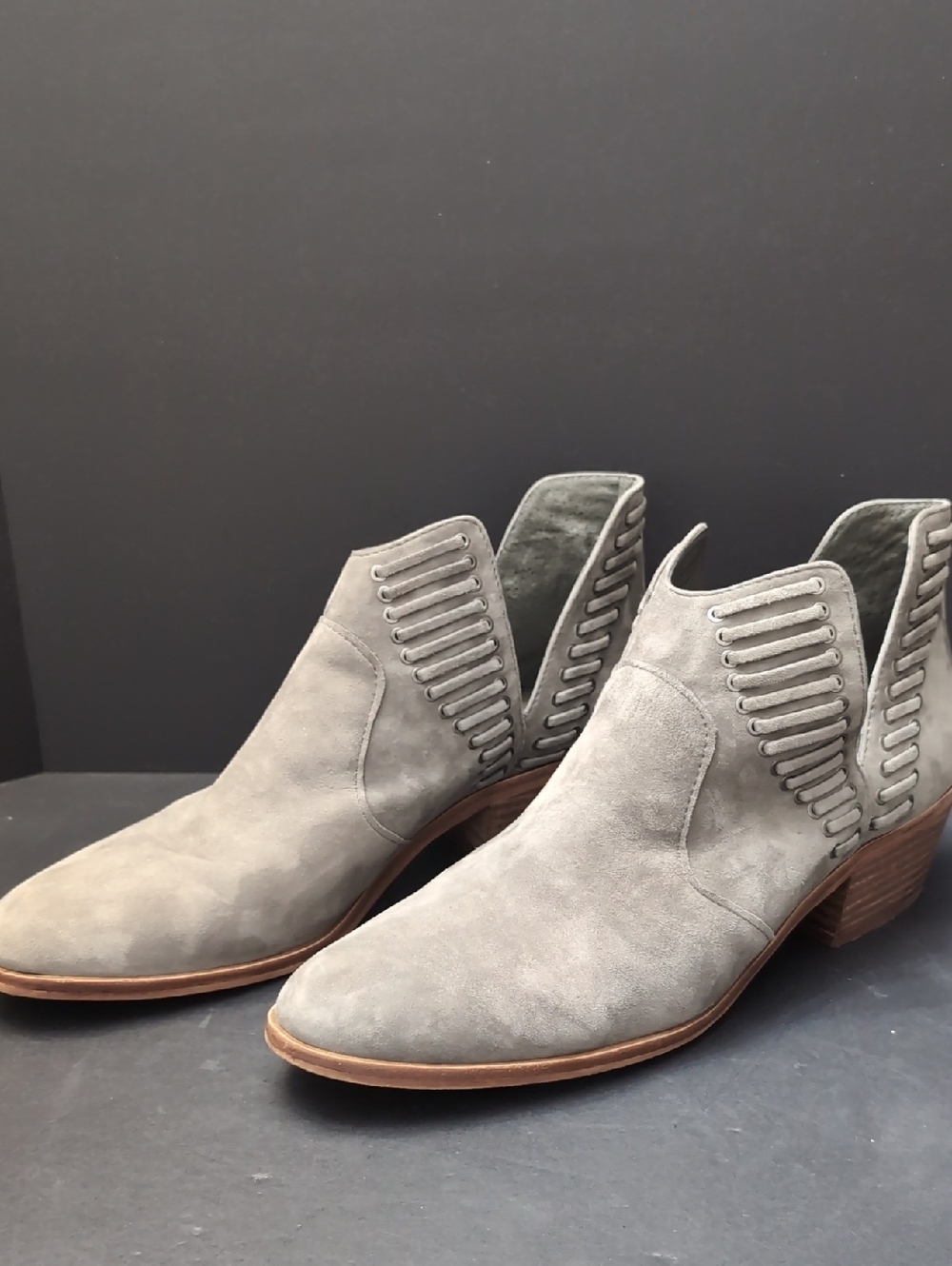 Vince Camuto Grey Suede Ankle Booties